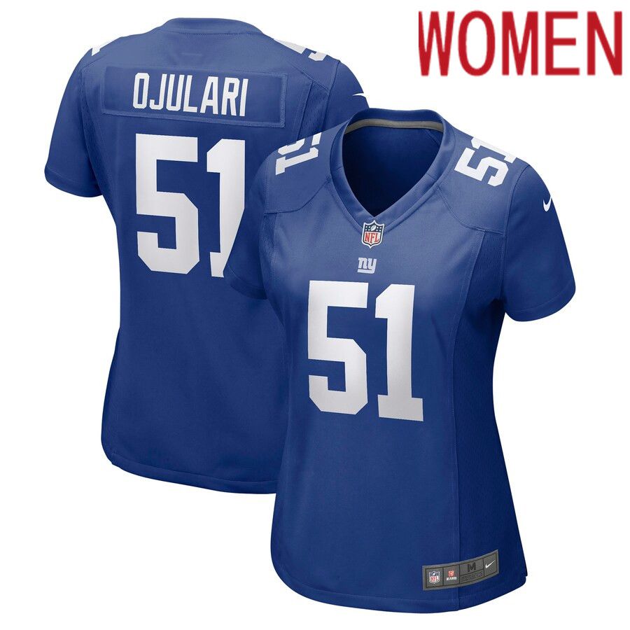Women New York Giants #51 Azeez Ojulari Nike Royal Game Player NFL Jersey->women nfl jersey->Women Jersey